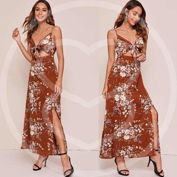 YVETTE Floral print Cut out Cami Dress - Picture 2 of 2